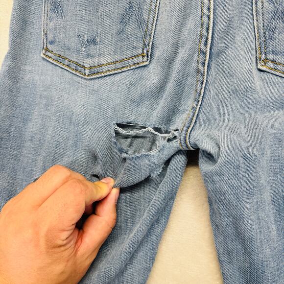 McGuire Jeans Womens 28 Light Wash Blue Denim Ankle‎ Straight Raw Hem **FLAWED** - Picture 8 of 12